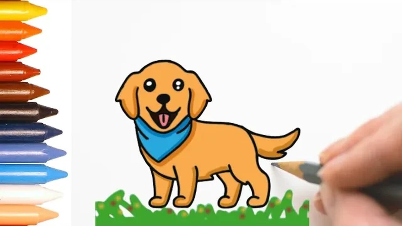 COMO DESENHAR GOLDEN RETRIEVER KAWAII FÁCIL