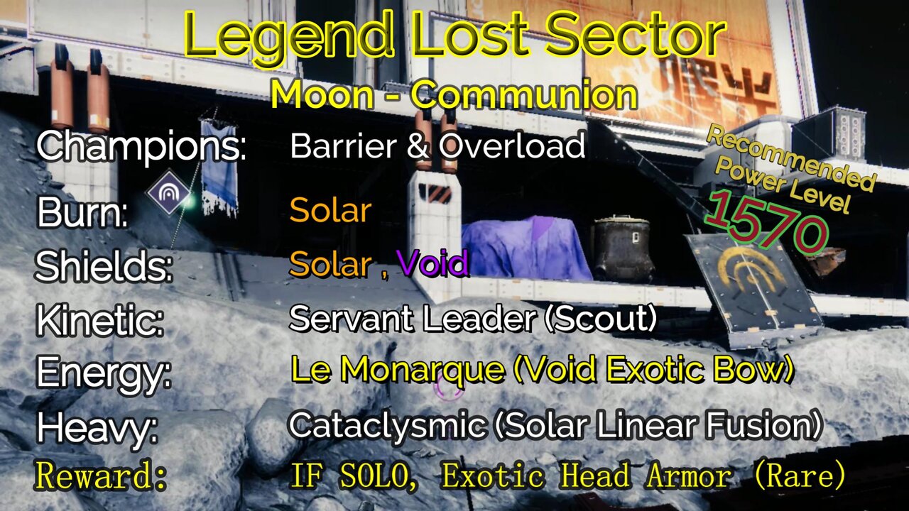 Destiny 2 Legend Lost Sector: Moon - K1 Communion 9-20-22
