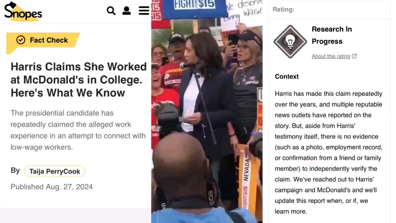 In a new chapter of national cringe, Kamala Harris has been hilariously fact-checked by both Snopes