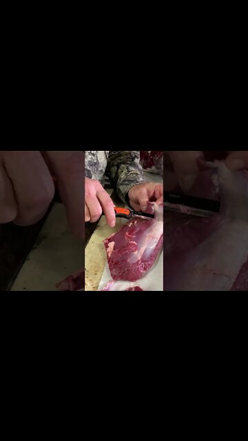 Removing silver skin from venison #shorts #deer #deerhunting #meat