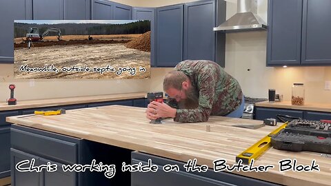 How We Connected our island Pieces Of Butcher Block #hedgehogshomestead