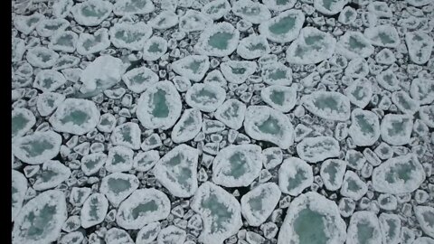 The Blue Ice Pans of Lake Superior. Grand Marais Michigan