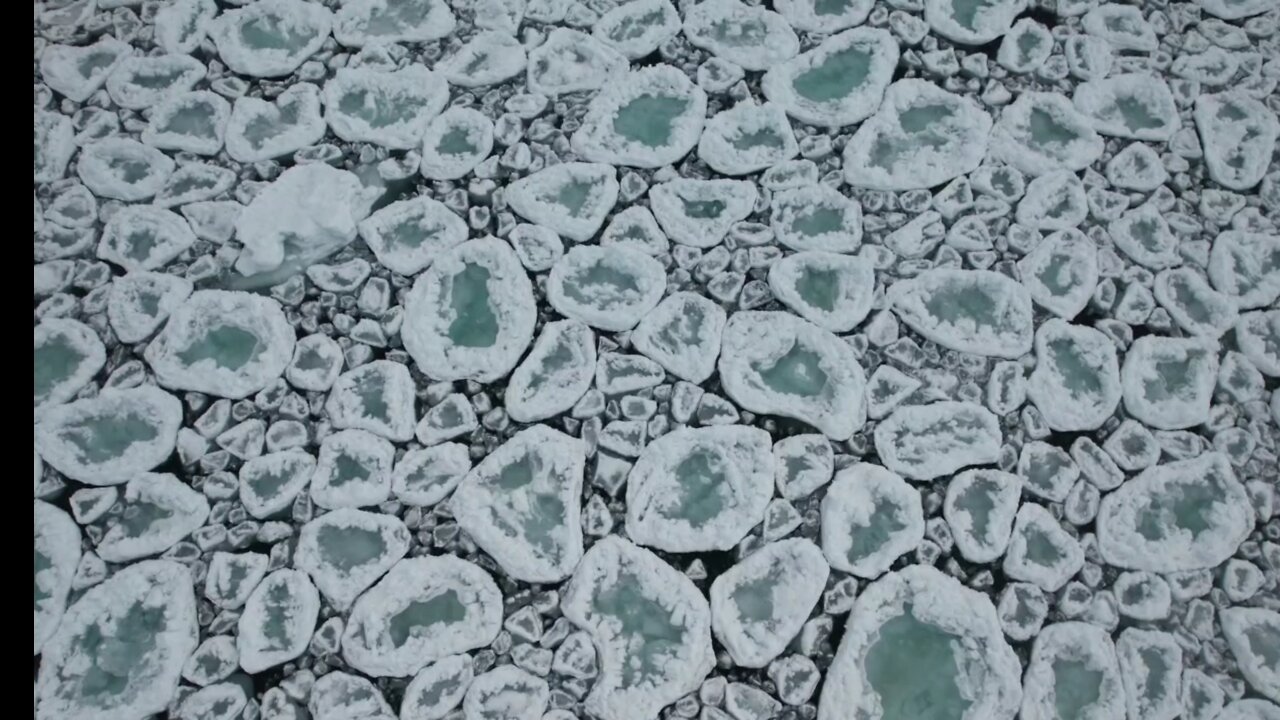 The Blue Ice Pans of Lake Superior. Grand Marais Michigan