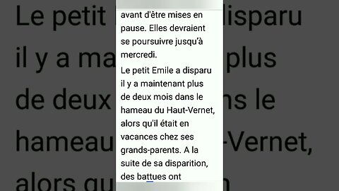 Disparition du petit Emile😔