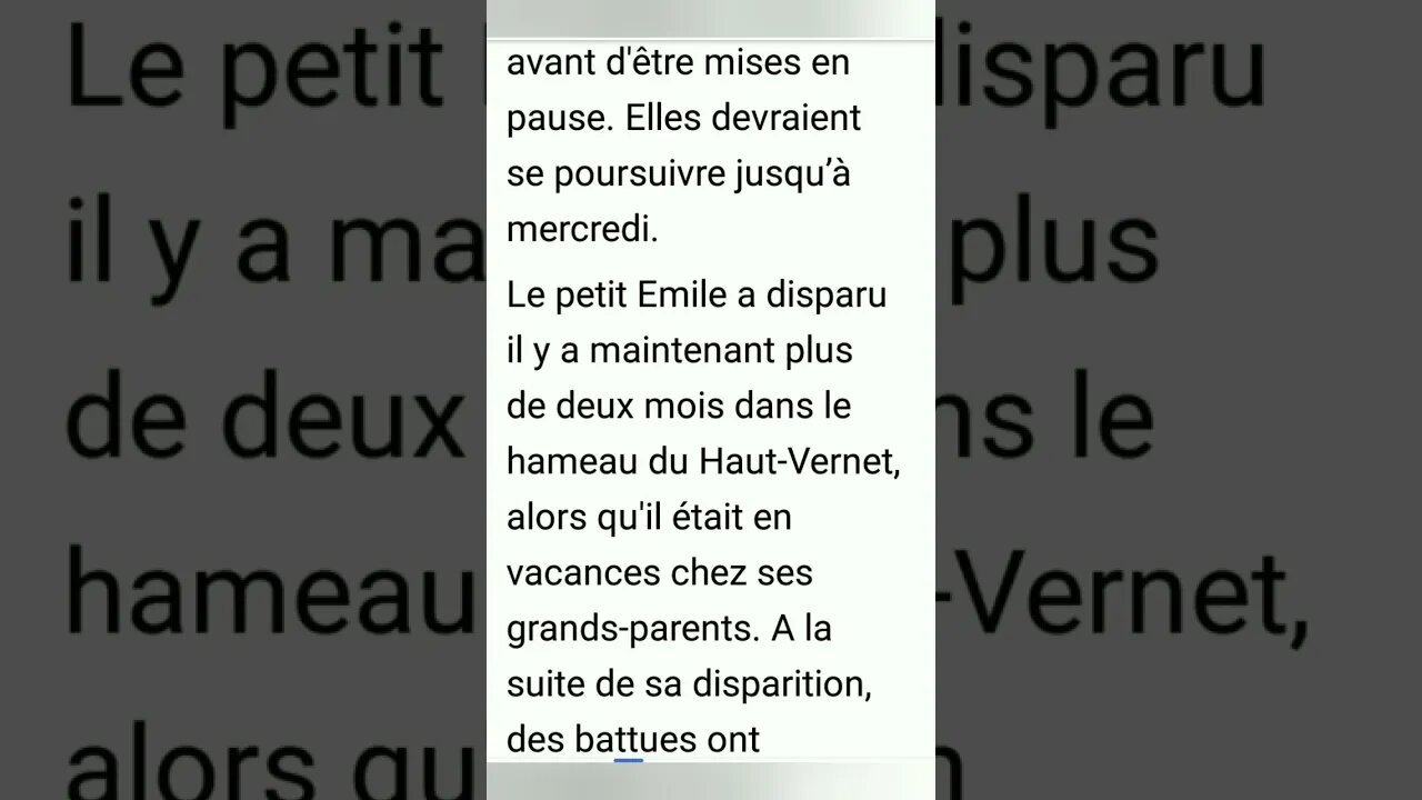 Disparition du petit Emile😔