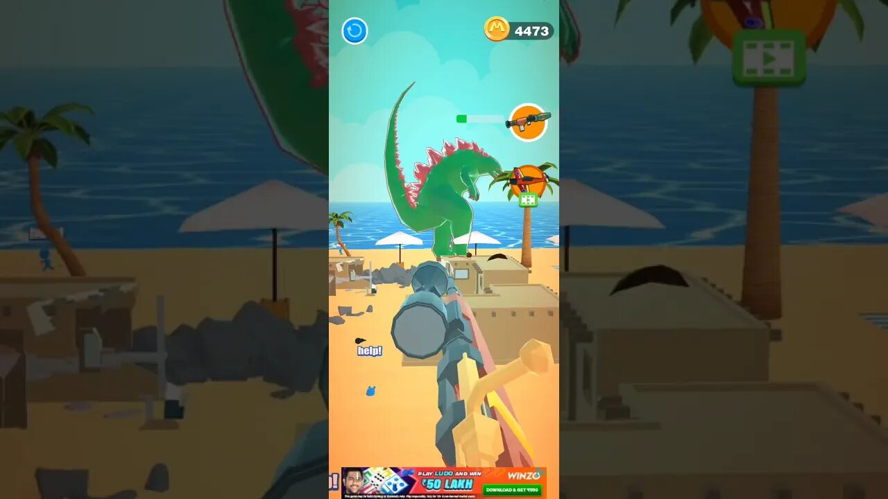 Godzilla Ateck in City 🏙️ hit the target and break it with the gun #gaming #viral #subscribe