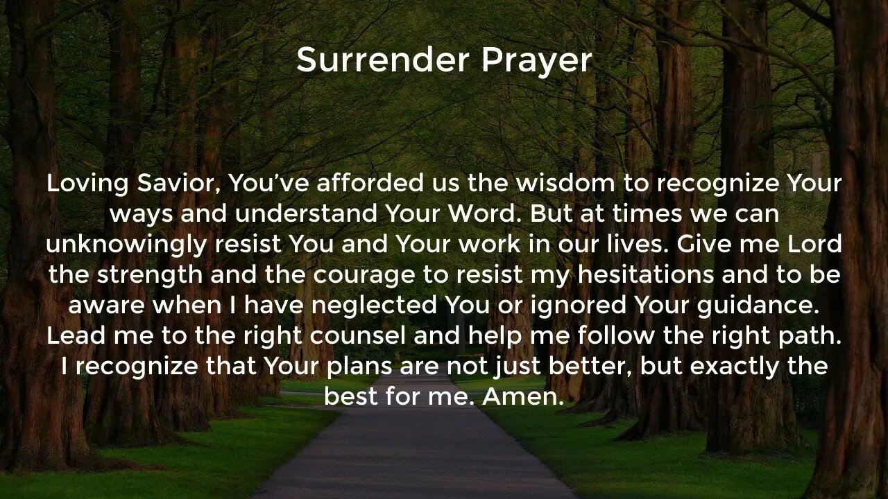 Surrender Prayer (Prayer for Wisdom and Direction)