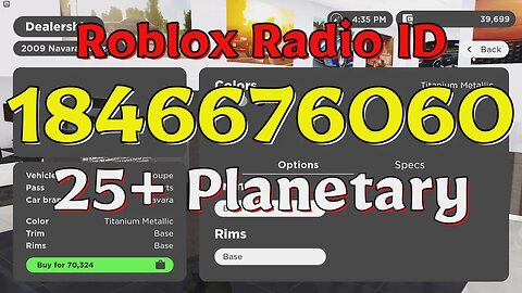 Planetary Roblox Radio Codes/IDs