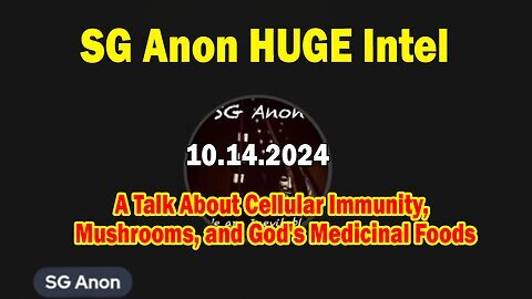 SG Anon HUGE Intel 10.14.24- 'A Talk About Cellular Immunity, Mushrooms, and God's Medicinal Foods'