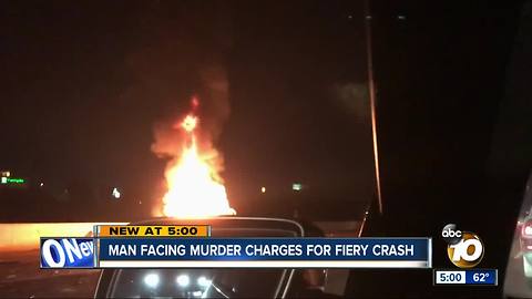 Man charged for fiery crash on I-15