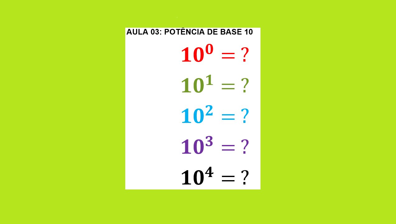 Mini Curso Potenciação - AULA 03 - Potências de base 10