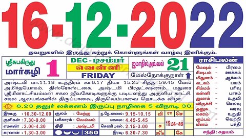 இன்றைய ராசிபலன் ||16|12|2022 ||வெள்ளிக்கிழமை||Today Rasi Palan | Daily Horoscope