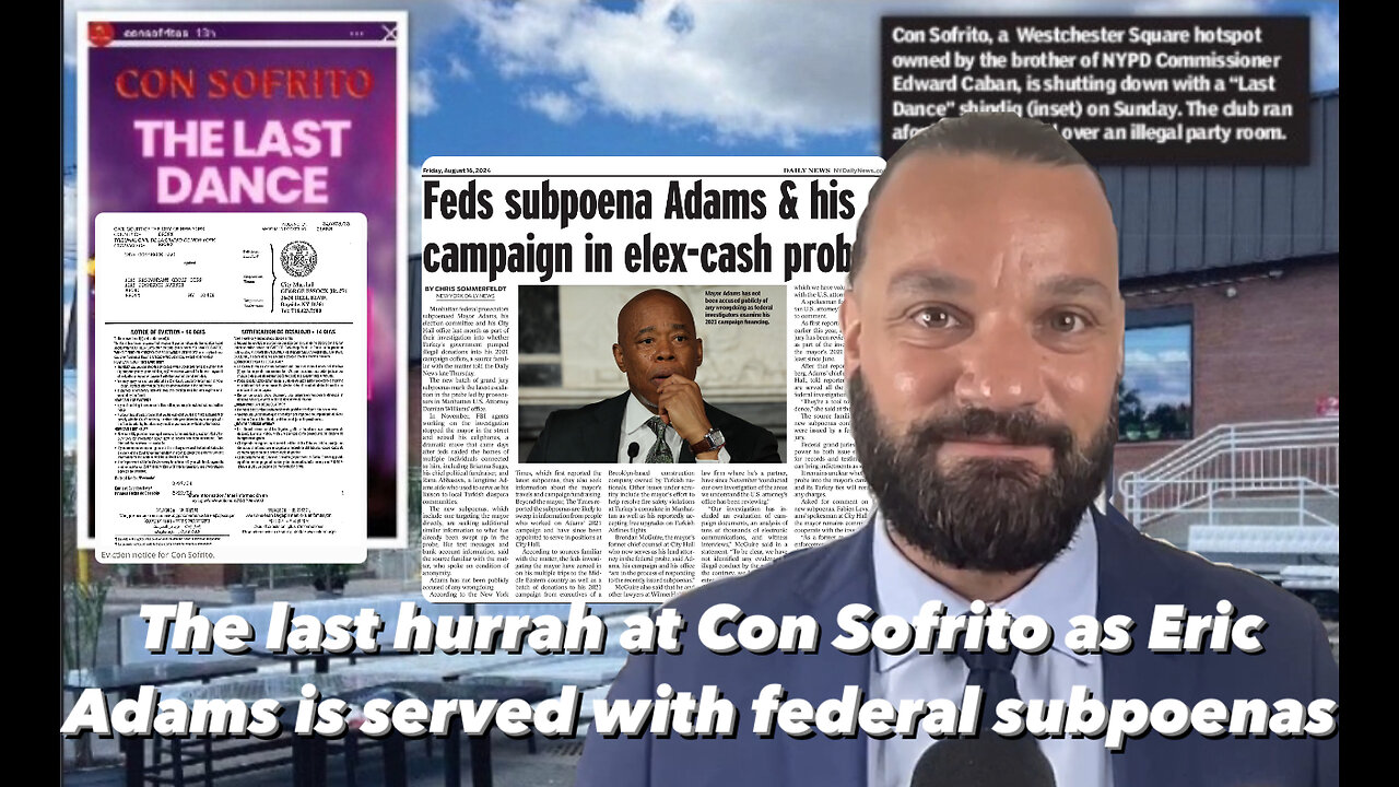 The Last Hurrah At Con Sofrito as Eric Adams is served with subpoenas | Sal Greco Show episode 10