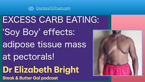 ELIZABETH BRIGHT 1 | EXCESS CARB EATING: ‘Soy Boy’ effects: adipose tissue mass at pectorals!