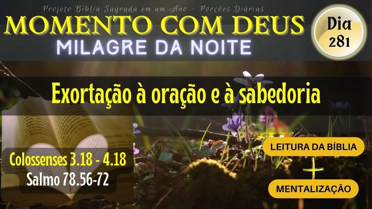 MOMENTO COM DEUS - LEITURA DIÁRIA DA BÍBLIA | MILAGRE DA NOITE - Dia 281/365 #biblia