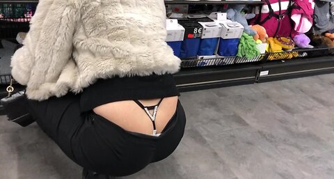 Public Whaletail Thong Slip Compilation