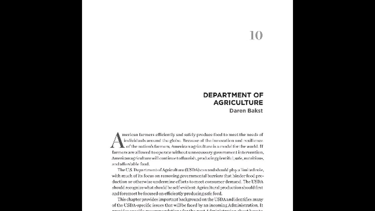 Barney Reads: Project 2025, section 3 part 1, Department of Agriculture