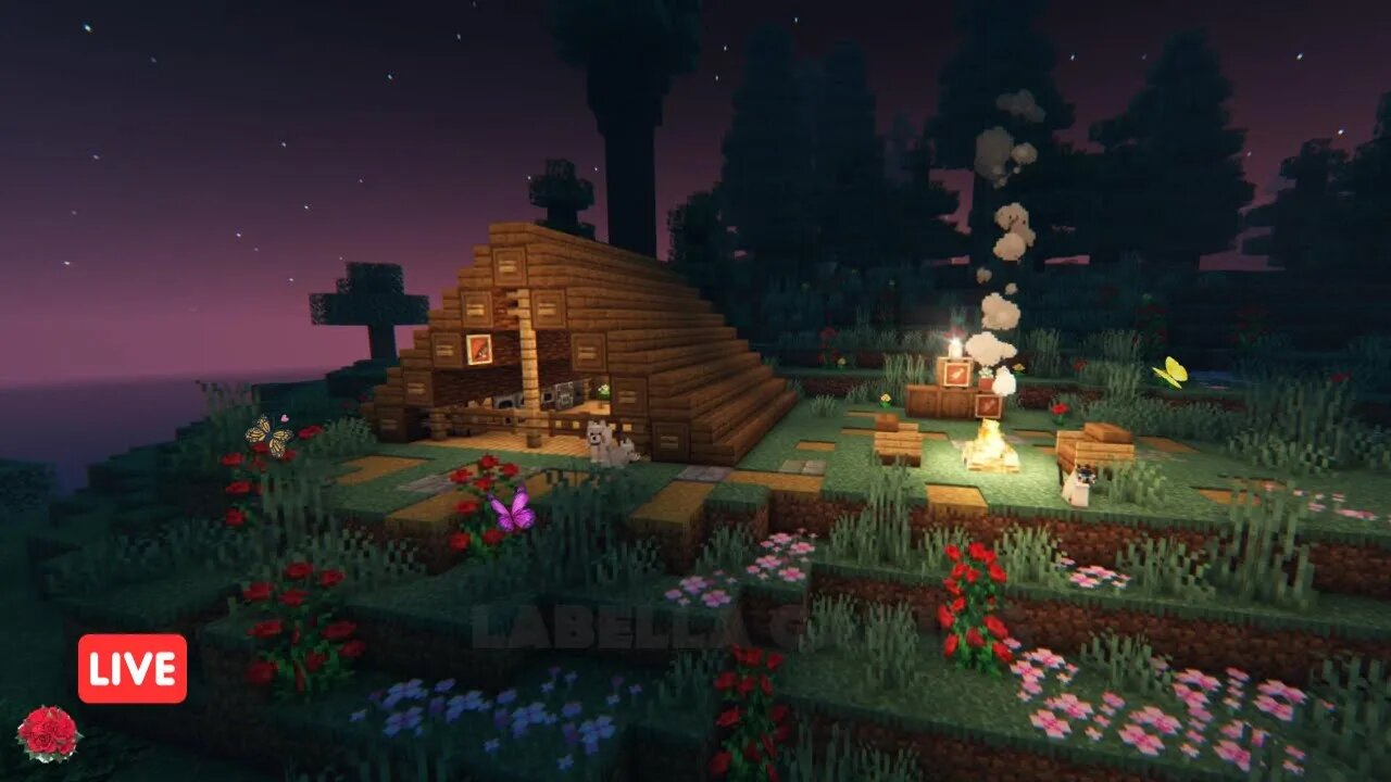 Camping at Sunset with LoFi Music to Relax, Study, Read or Sleep | Minecraft Ambience