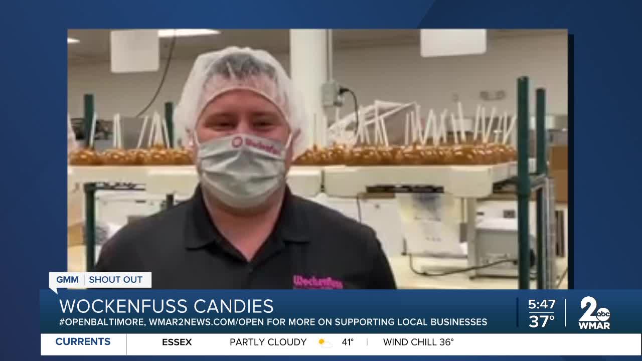 Wockenfuss Candies says "We're Open Baltimore!"