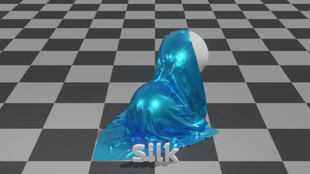 Blender Eevee Cloth Physics Test Render - Cotton, Leather, Silk, Rubber, Denim