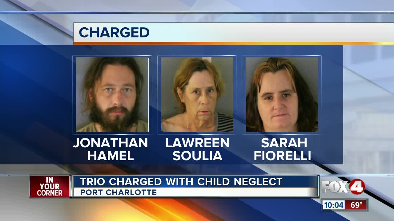 Three arrested in child neglect investigation in Charlotte County