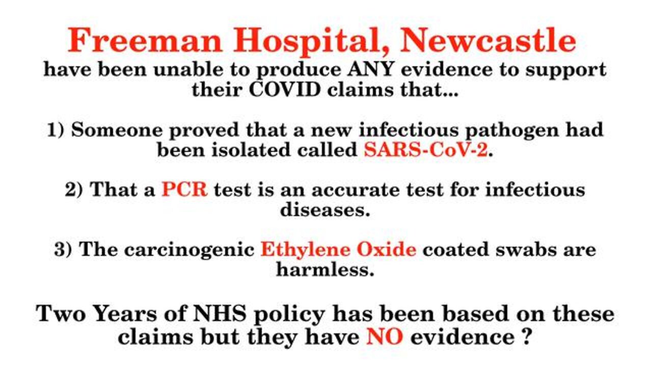 NHS can not Produce Any Data to Support Their Covid Claims