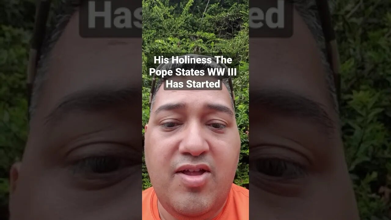 His #Holiness The #Pope States #World #War III Has Started https://t.me/IndependentNewsMediaChat