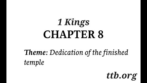 1 Kings Chapter 8 (Bible Study)