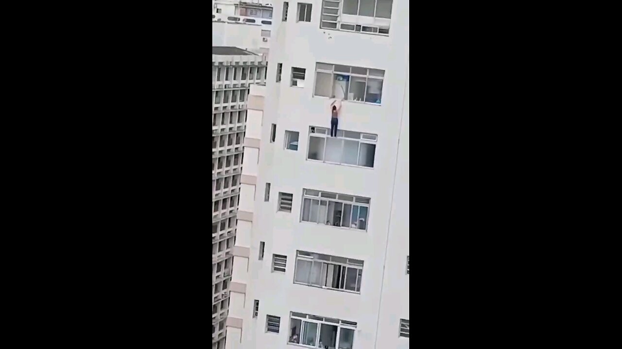 A woman was left hanging from the 16th floor