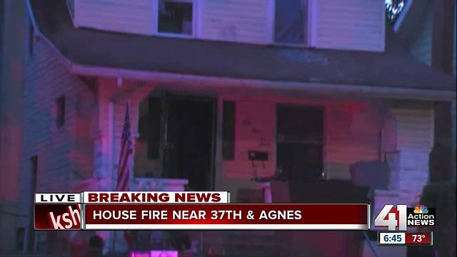 Family of 3 breaks window to escape house fire in east KCMO