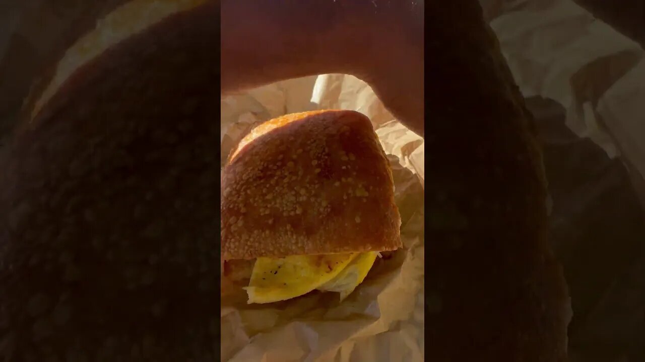 Panera bread breakfast sandwich first time with Rock Mercury