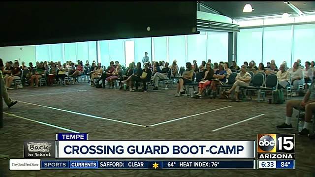 Crossing guards go through boot camp in preparation for school year