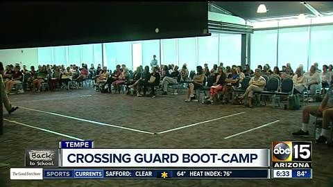 Crossing guards go through boot camp in preparation for school year