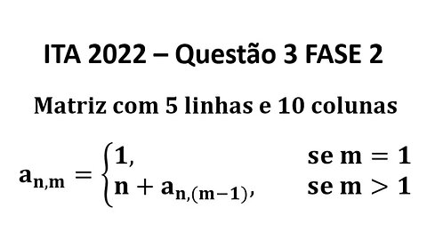 ITA 2022 - Matemática - Questão 3 - Fase 2