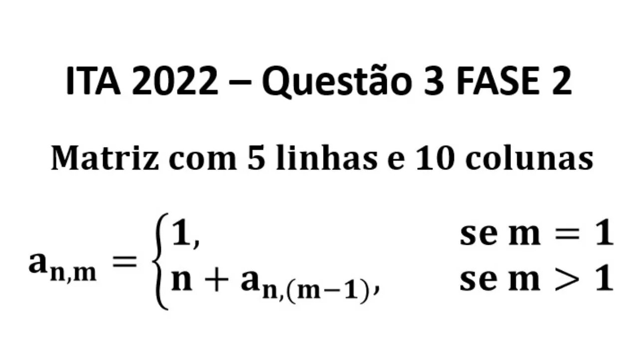 ITA 2022 - Matemática - Questão 3 - Fase 2