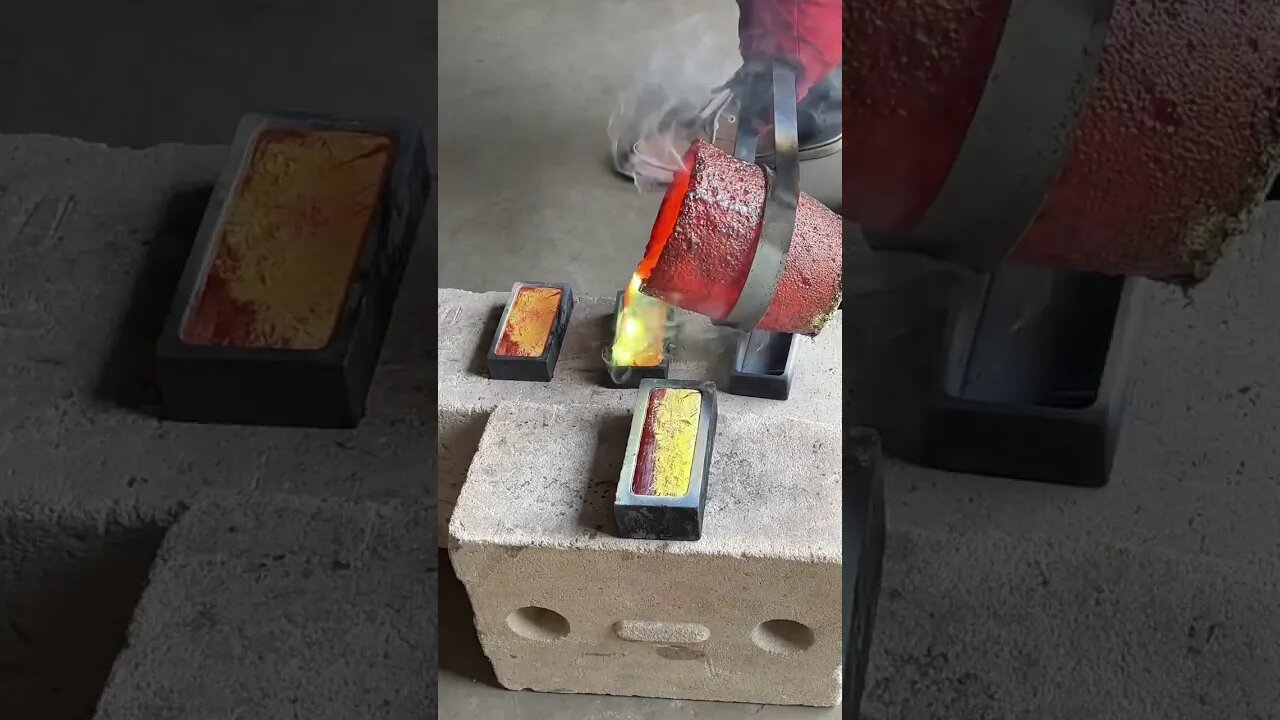 🔥Nice Pouring #brass Coins & Ingots #devilforge #melting #metalcasting #belgium