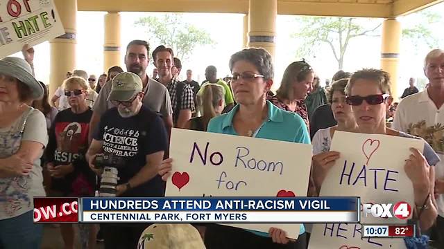 Hundreds fight hate at anti-racism vigil