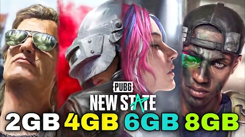 PUBG NEW STATE - 2GB vs 4GB vs 6GB vs 8GB RAM GAMEPLAY TEST