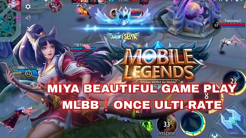 MIYA BEAUTIFUL GAME PLAY MLBB❗ONCE ULTI RATE