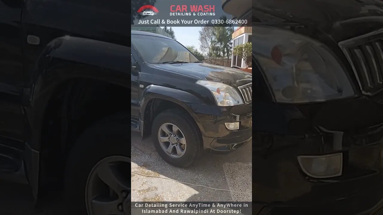 Black toyota tx land cruiser car detailing at home in Islamabad