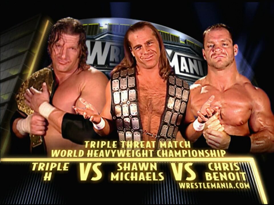 Triple H vs Shawn Michaels vs Chris Benoit - WrestleMania XX (Full Match)