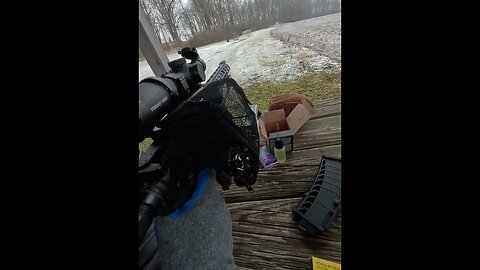Listen for the TING’s! AR-22 build at 100 and 200 yards with AutoMatch in the snow! #22lr #shorts