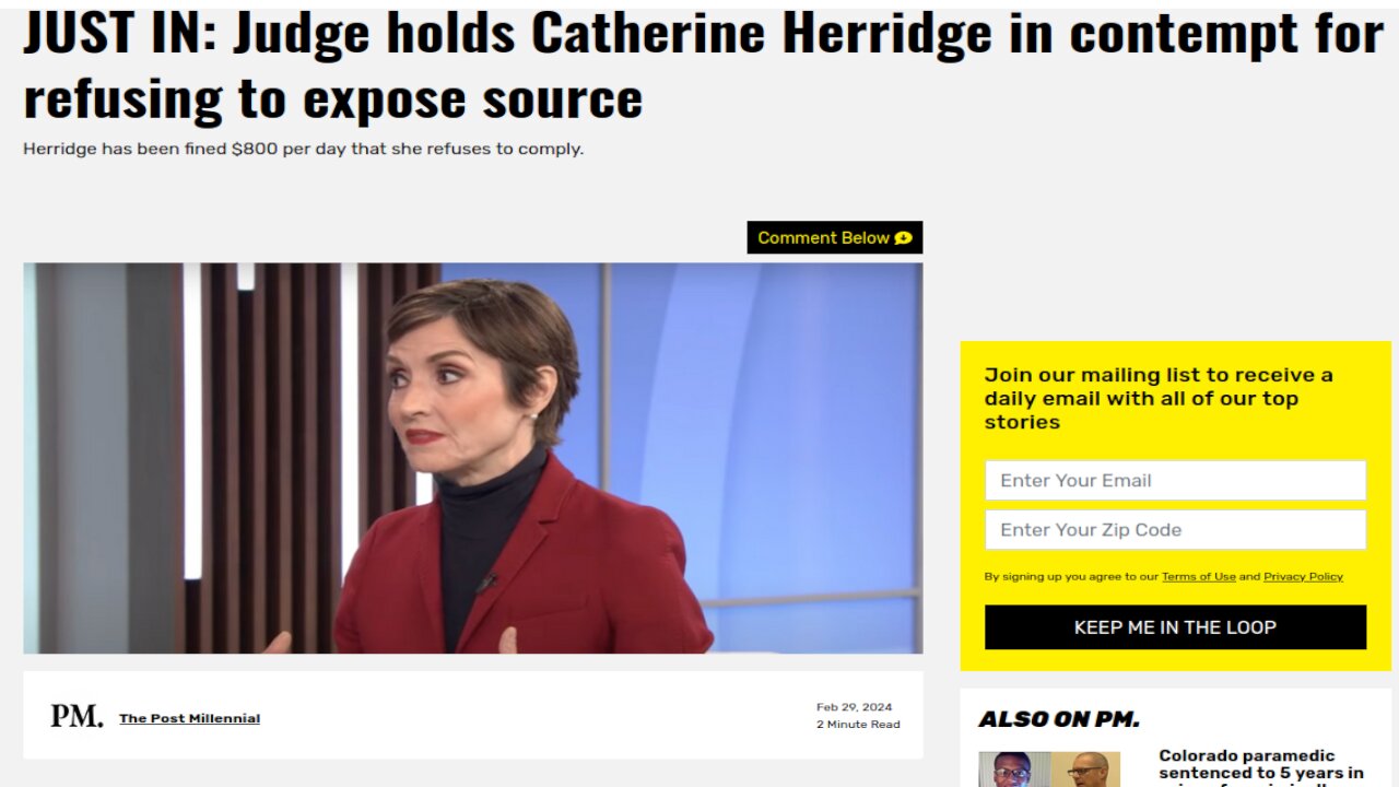 Is Catherine Herridge Being Prosecuted For Protecting Her Source - 3/4/24