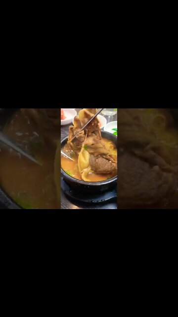 #food #cook #cooking Ox bone hangover soup Korean reguler restaurant