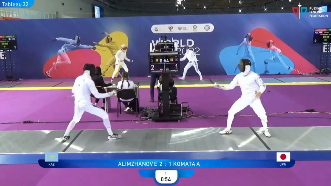 Epee Fencing - Slow motion remise to score! | Alimzhanov E vs Komata A