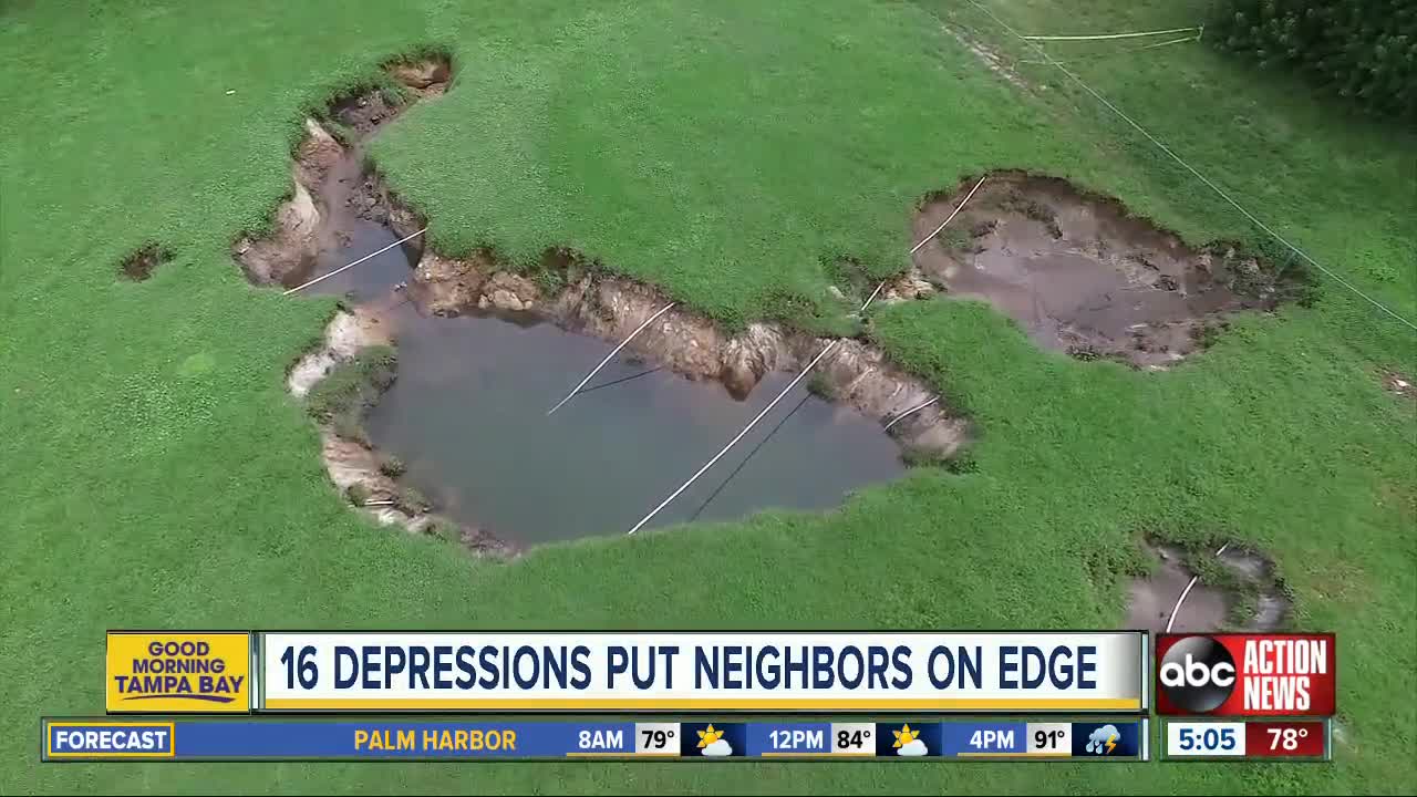 At least 16 depressions open up in Pasco County community