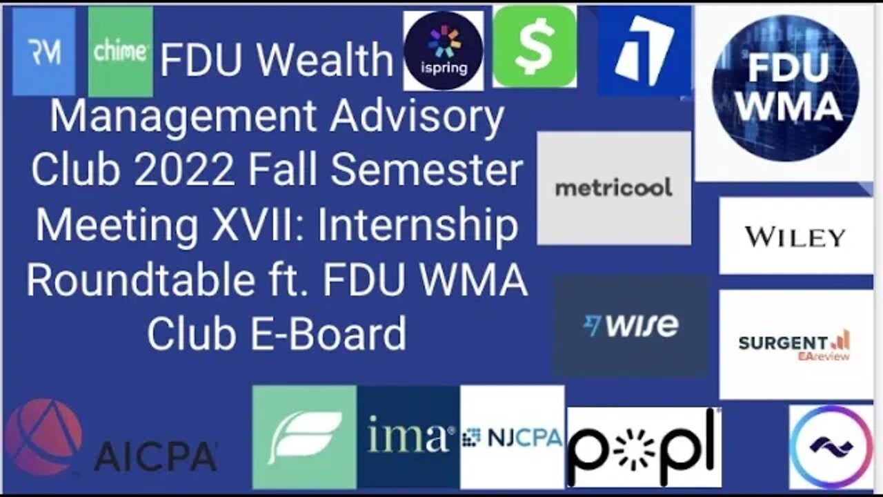 WMA Club Meeting FS22 - Meeting XVII: Internship Roundtable ft. WMA Club E-Board