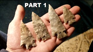 Flintknapping One-Ear Knife on a Flake 1/2