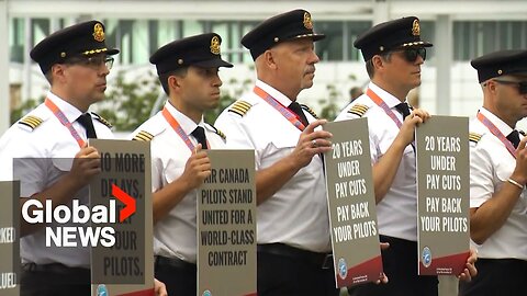 Air Canada pilots stage picket at Vancouver airport ahead of possible strike