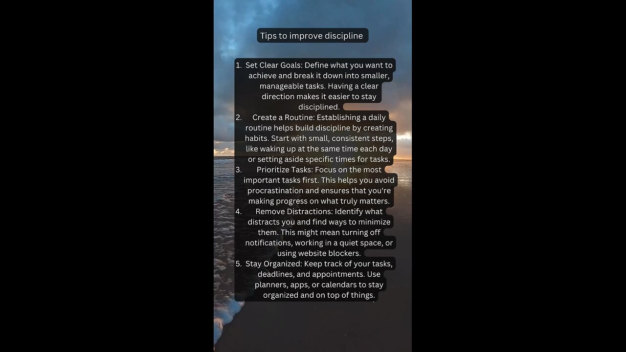 Tips to improve discipline✨💯